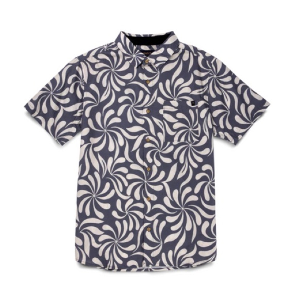 Roark Blue and White Swirl Pattern Shirt Size Large